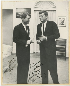 Historically Significant John F. Kennedy and Robert F. Kennedy One of a Kind Dual Signed and Inscribed Original Photo 